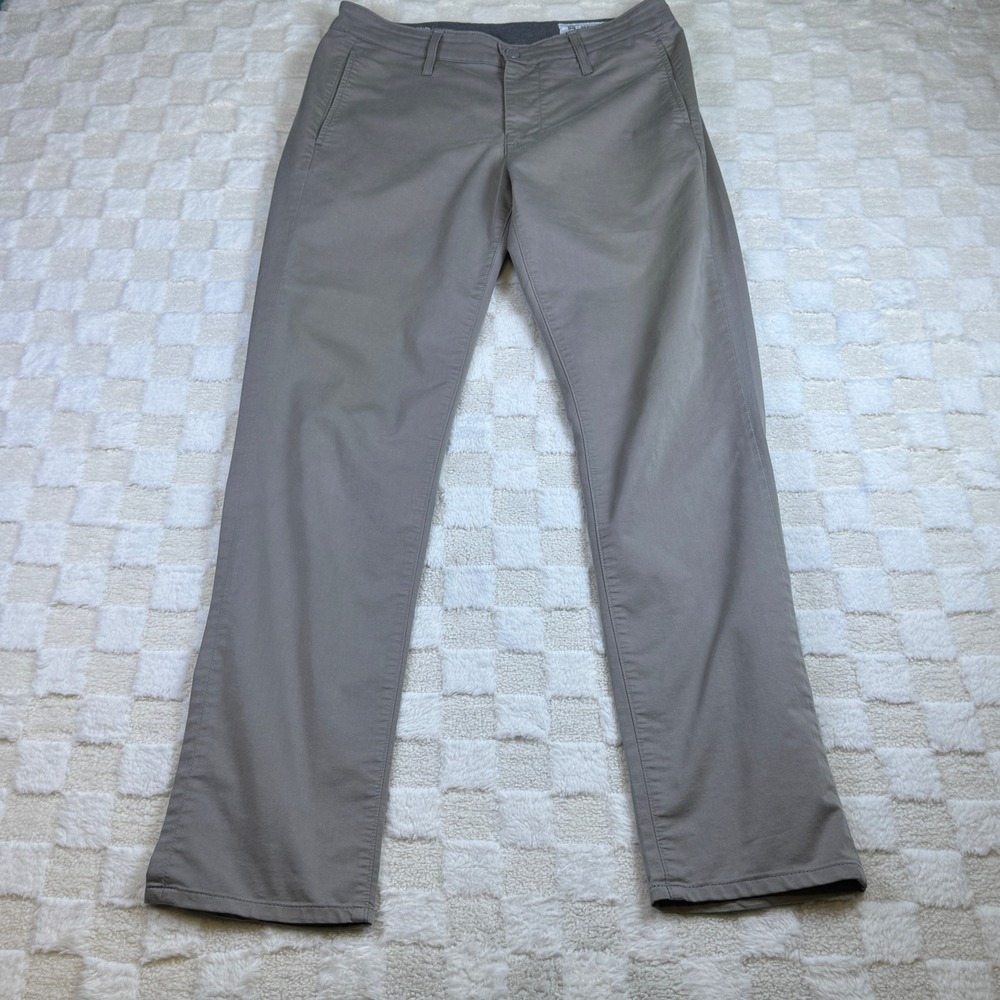 AG Adriano Goldschmied Kullen Slim Trouser Gray Chino Pants 32x30 Italian Fabric